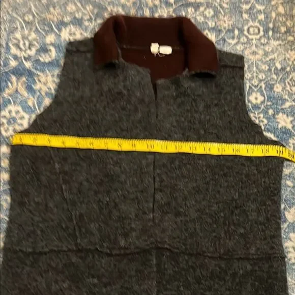 Anthropologie Moth Morris Gray Pockets Open Style Duster Vest Minimalist Boho - Picture 13 of 15